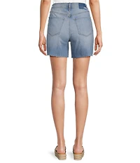 Daze Sundaze Marina Distressed Denim High Rise Long Shorts