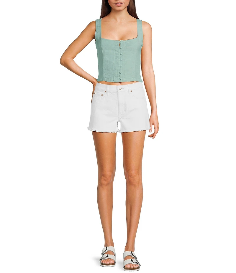 Daze Troublemaker High Rise Frayed Hem Shorts