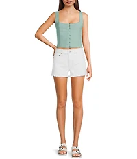 Daze Troublemaker High Rise Frayed Hem Shorts