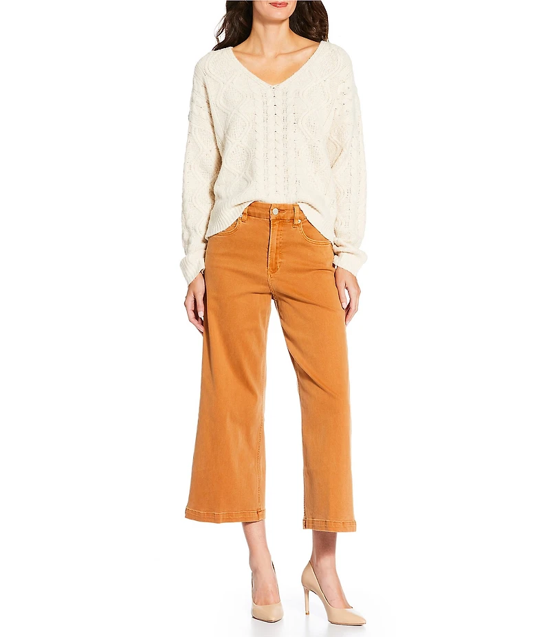 Dear John Audrey High Rise Wide Leg Cropped Jeans