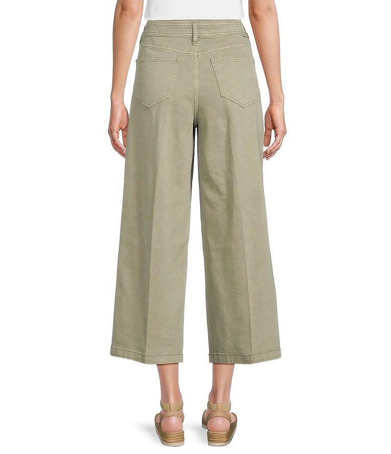Dear John Audrey Stretch Denim Drawstring High Rise Cropped Wide Leg Jeans