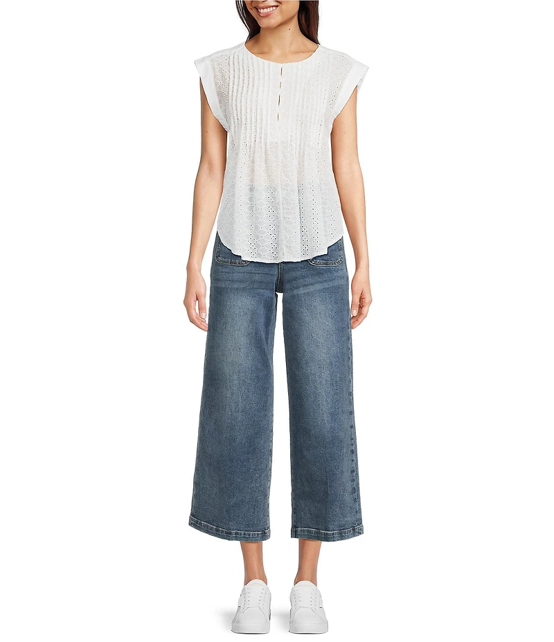 Dear John Audrey Stretch Denim High Rise Flare Leg Cropped Jeans