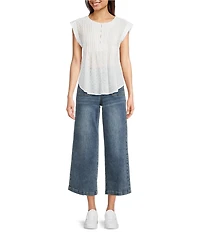 Dear John Audrey Stretch Denim High Rise Flare Leg Cropped Jeans