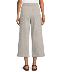 Dear John Audrey Striped Stretch Twill High Rise Wide Leg Cropped Jeans