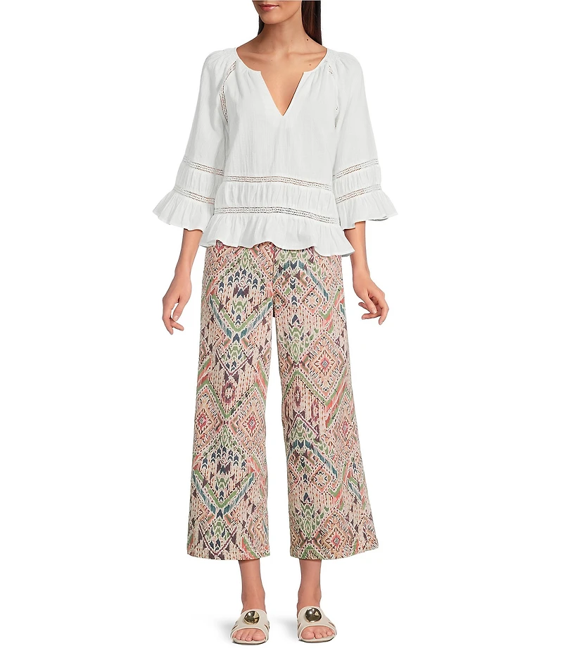 Dear John Audrey Tropical Abstract Print Capri Jeans