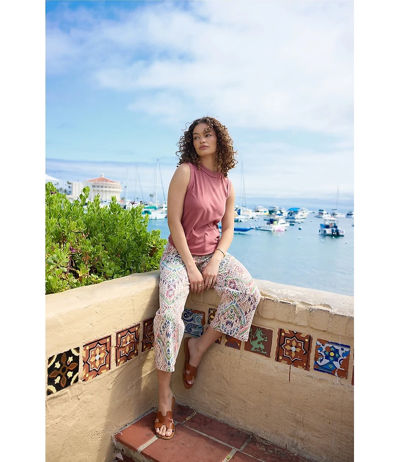 Dear John Audrey Tropical Abstract Print Capri Jeans