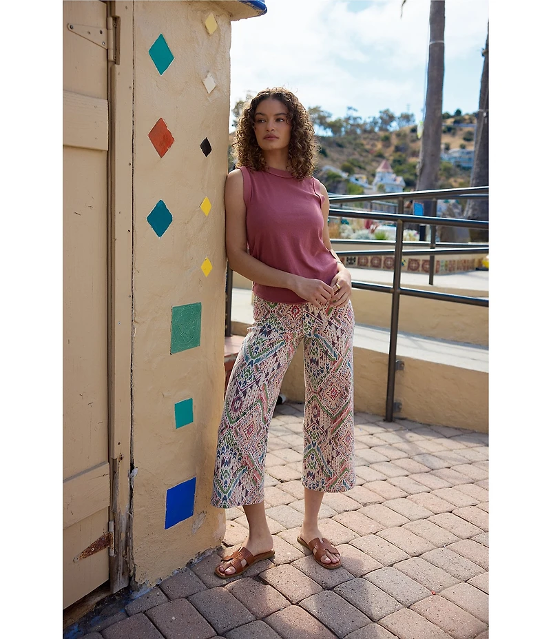 Dear John Audrey Tropical Abstract Print Capri Jeans