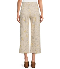 Dear John Audrey Twill Print Wide Leg High Rise Crop Length Jeans