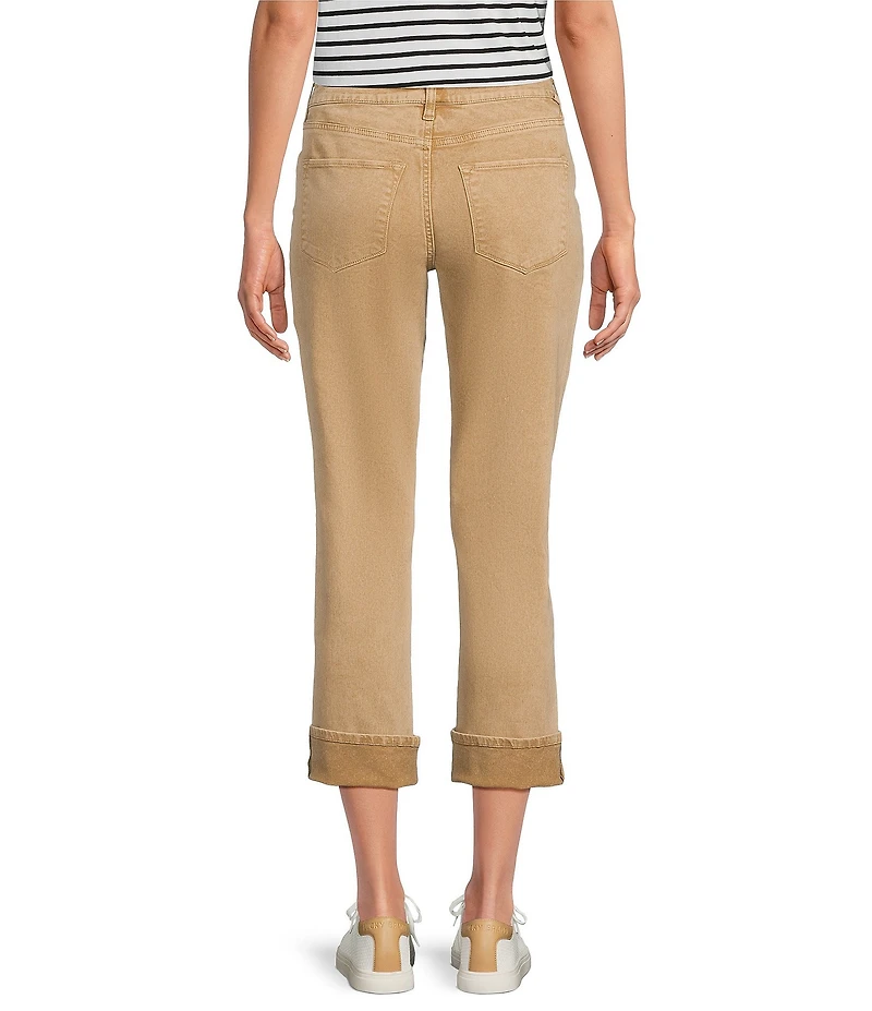 Dear John Blaire Twill Mid Rise Slim Straight Cuffed Jeans