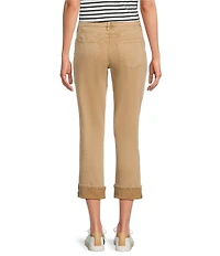 Dear John Blaire Twill Mid Rise Slim Straight Cuffed Jeans