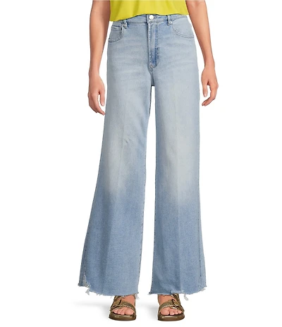 Dear John Fiona High Rise Wide Leg Raw Cut Jeans
