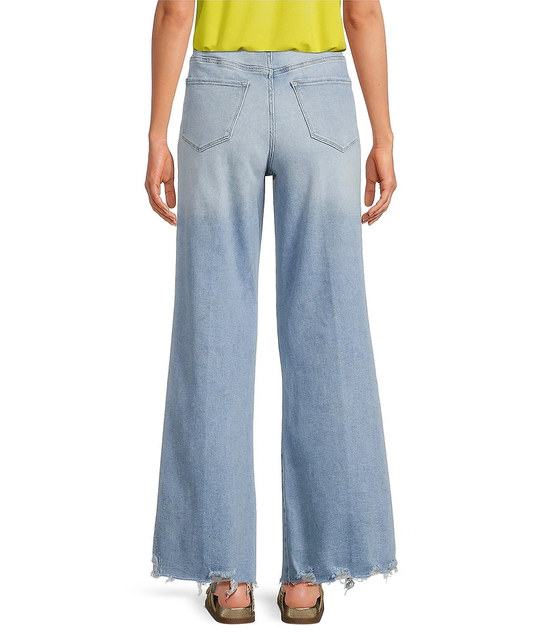 Dear John Fiona High Rise Wide Leg Raw Cut Jeans