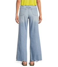 Dear John Fiona High Rise Wide Leg Raw Cut Jeans