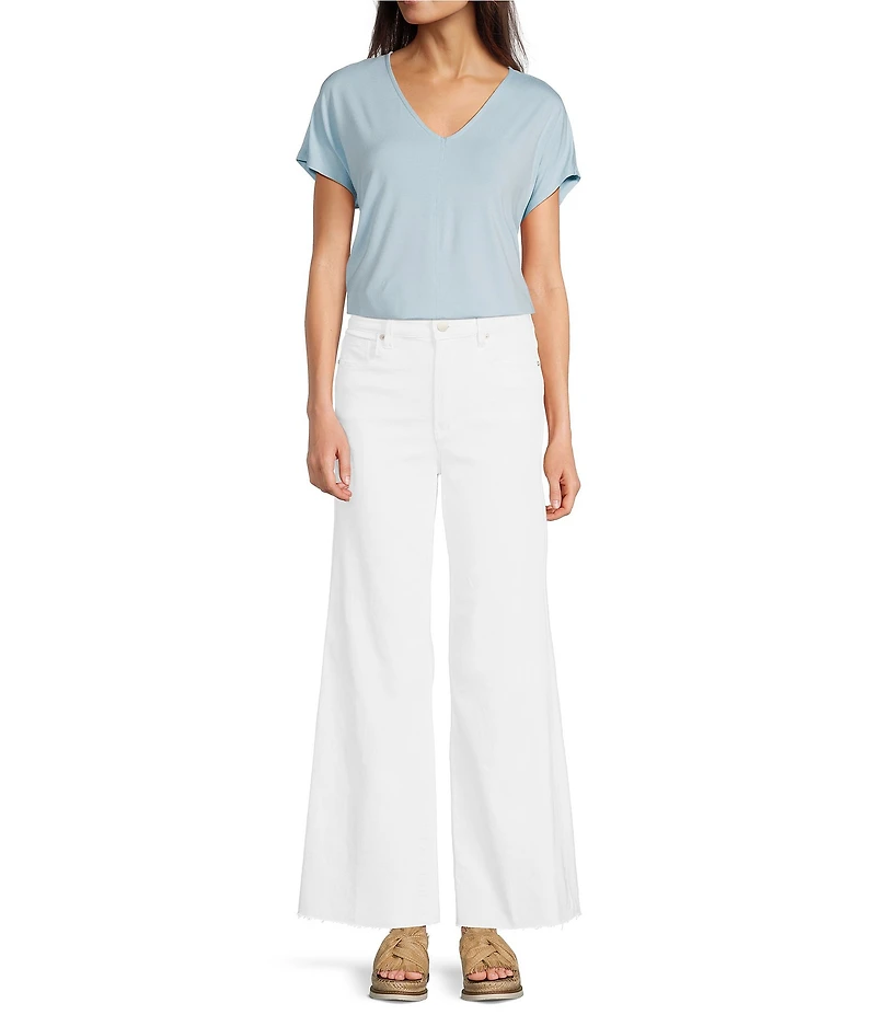Dear John Fiona High-Rise Wide Leg Raw Hem Jeans