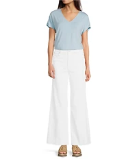 Dear John Fiona High-Rise Wide Leg Raw Hem Jeans