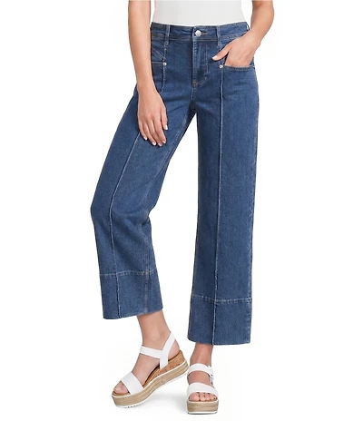 Dear John Holly Denim High Rise Wide Leg Ankle Length Pintuck Jeans