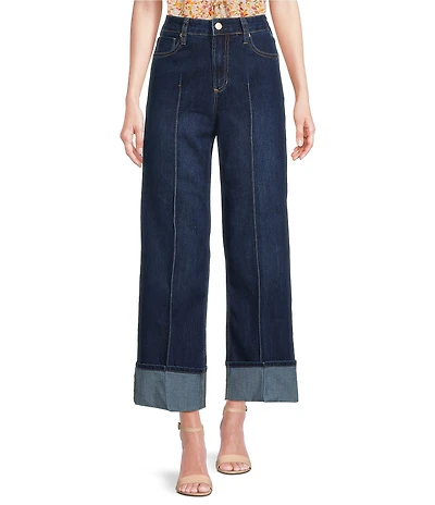 Dear John Holly Stretch Denim High Rise Cropped Wide Leg Jeans