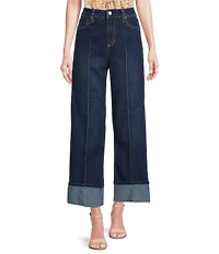 Dear John Holly Stretch Denim High Rise Cropped Wide Leg Jeans