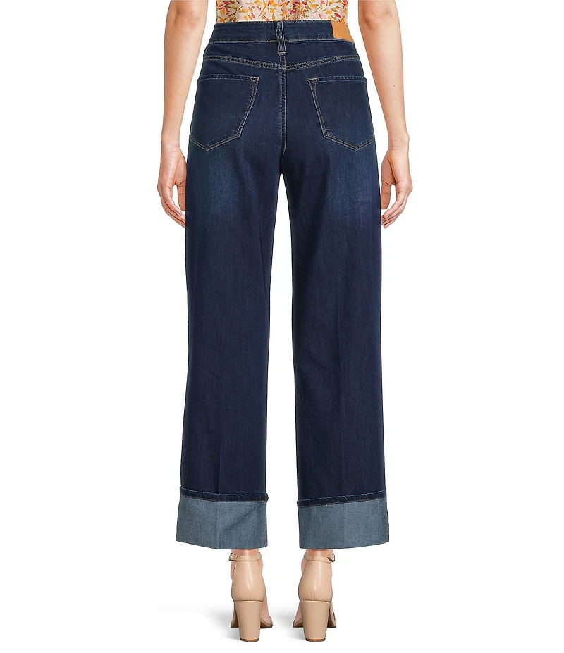 Dear John Holly Stretch Denim High Rise Cropped Wide Leg Jeans