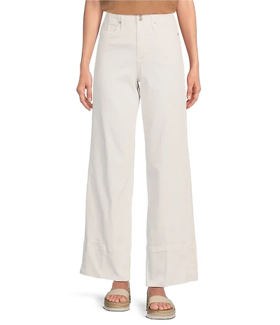 Dear John Holly Stretch Denim High Rise Double Button Wide Leg Jeans