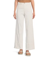 Dear John Holly Stretch Denim High Rise Double Button Wide Leg Jeans