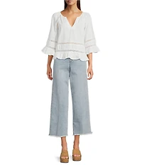 Dear John Holly Stretch Denim High Rise Straight Leg Cropped Jeans