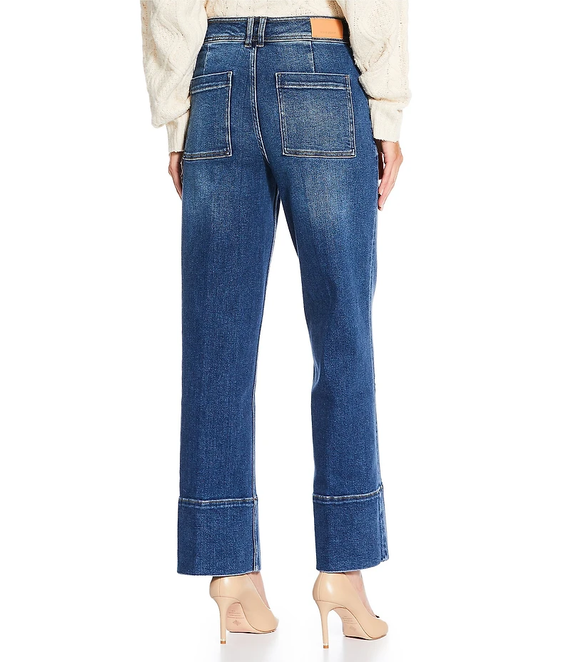 Dear John Holly Stretch Denim High Rise Wide Hem Jeans