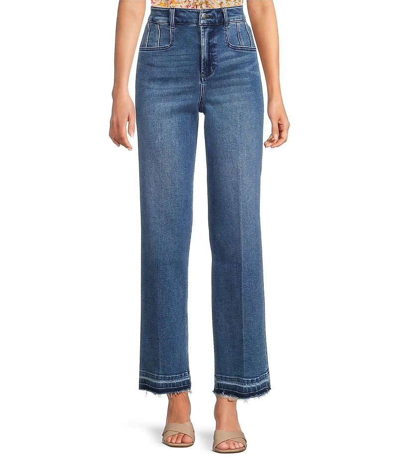 Dear John Holly Stretch Denim High Rise Wide Leg Ankle Jeans