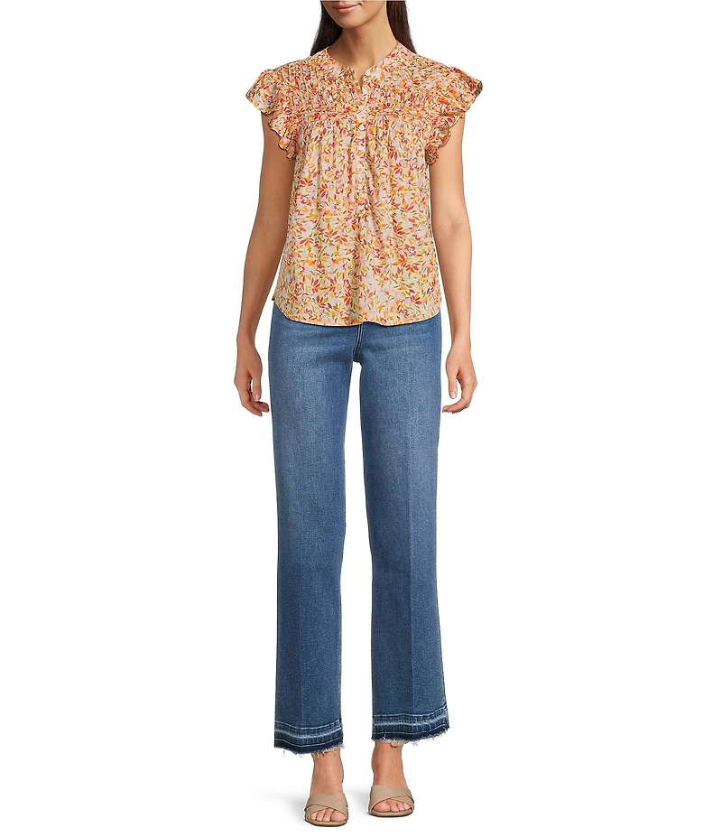 Dear John Holly Stretch Denim High Rise Wide Leg Ankle Jeans