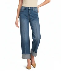 Dear John Holly Stretch Denim Straight Leg Cuffed Hem Jeans