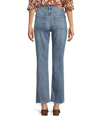 Dear John Jodi Straight Leg High Rise Fray High Low Hem Jean