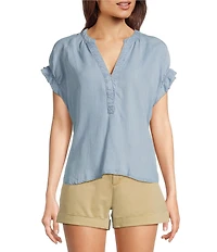 Dear John Julia V-Neck Cap Sleeve Blouse