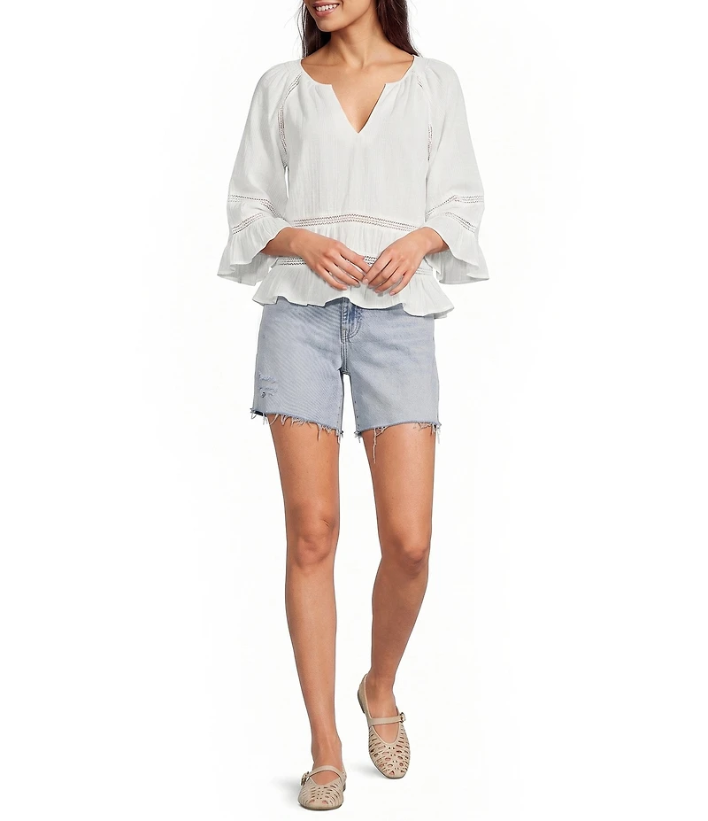 Dear John Julian Denim Straight Leg Cut Off Hem Shorts