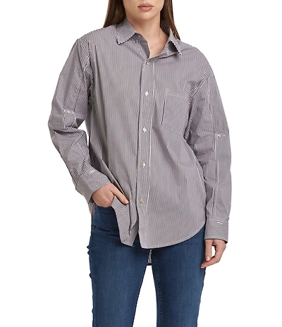 Dear John Lola Oversized Collared Long-Sleeve Button-Down Shirt