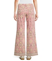 Dear John Micah Abstract Print Wide Leg Ankle Length Jeans