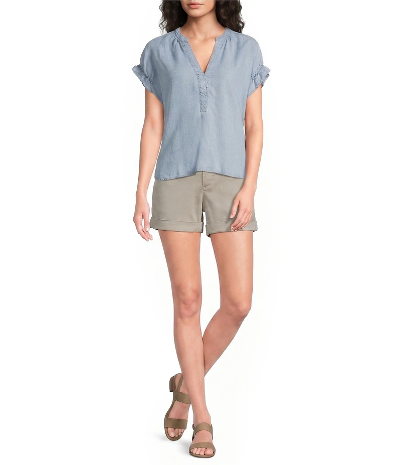 Dear John North Hampton Twill Mid Rise Cuffed Hem Shorts