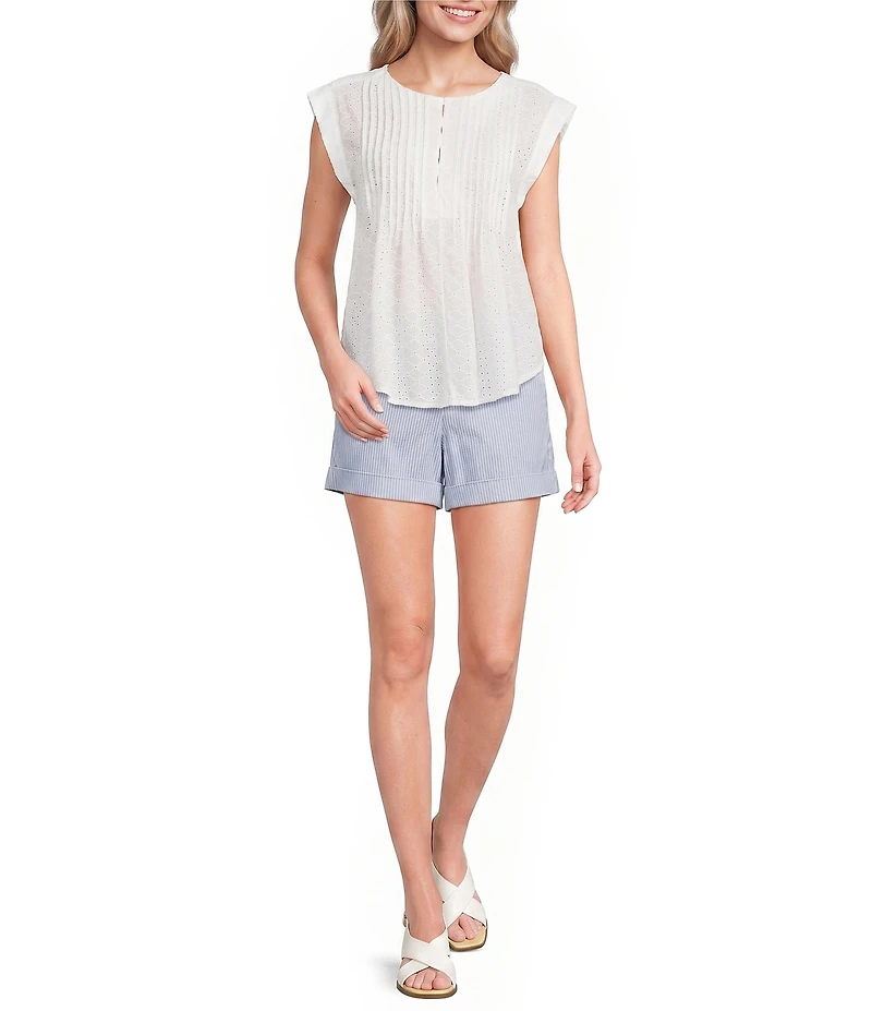 Dear John North Hampton Twill Mid Rise Folded Hem Shorts