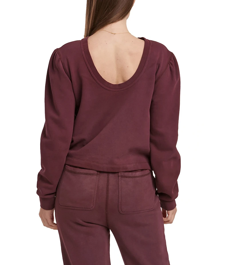 Dear John Raya Wide Crew Neck Long Sleeve U-Back Sweatshirt