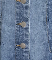 Dear John Sabrina Denim V-Neck Sleeveless Button Down Dress