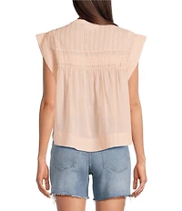 Dear John Shaya Woven Crew Neck Sleeveless Button Front Blouse