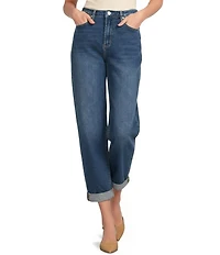 Dear John Stretch Denim High Rise Cuffed Hem Boyfriend Jeans