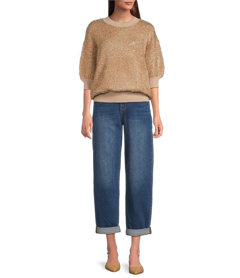 Dear John Stretch Denim High Rise Cuffed Hem Boyfriend Jeans