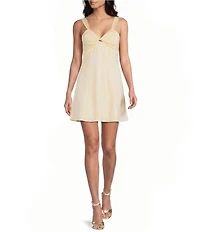 Dear Moon Satin Twist Front Tie Back Dress