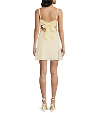 Dear Moon Satin Twist Front Tie Back Dress