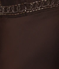 Dear Moon Beaded Satin V-Neck Maxi Dress