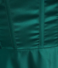 Dear Moon Charmeuse Square Neck Corset Bodice Dress