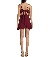 Dear Moon Corset Bodice Tie Back Tiered Ruffle Hem Dress
