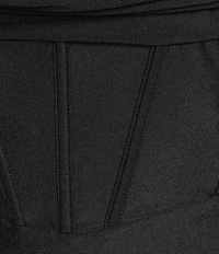 Dear Moon Cowl Neck Corseted Open Bow Back Long Dress