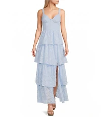 Dear Moon Floral Burnout Sweetheart Neck Maxi Dress