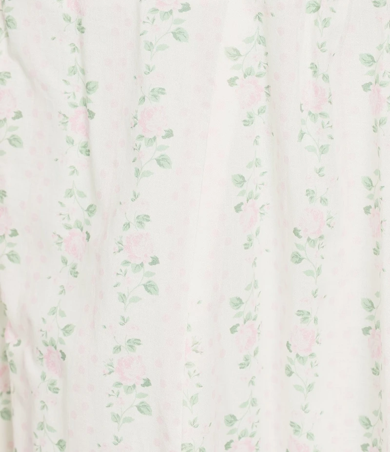 Dear Moon Floral Printed Sweetheart Neckline Basque Waist Fit & Flare Midi Dress